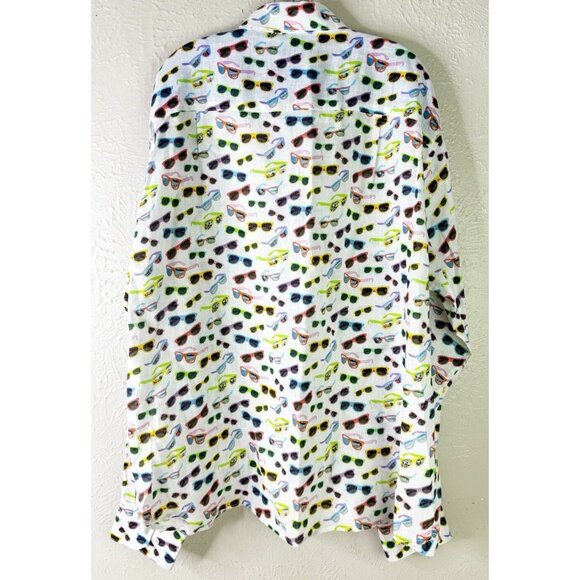 Michael's Men XXL 100% Linen Sunglasses Print Long Sleeve Shirt RV $165 EUC - Picture 2 of 13